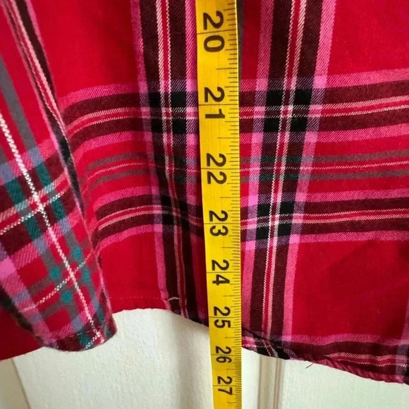 Victoria’s Secret Y2K Plaid Gold Shimmer Button Down Sleep Top Small Holiday - Picture 12 of 13